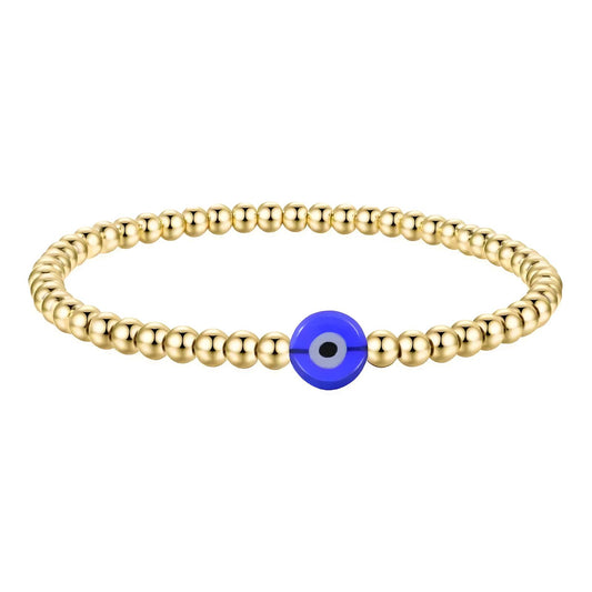 18K Gold Plated 'Evil Eye' Beaded Bracelet