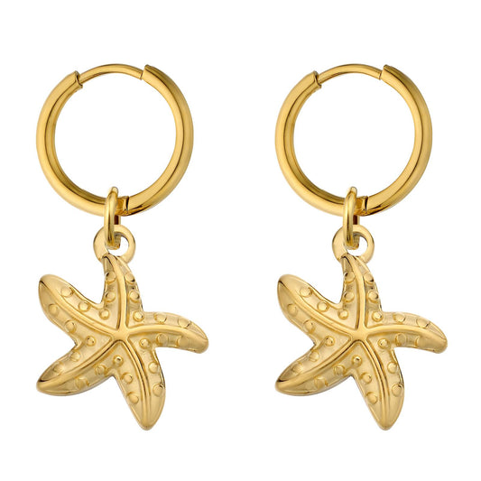 18K Gold Plated Starfish Earrings