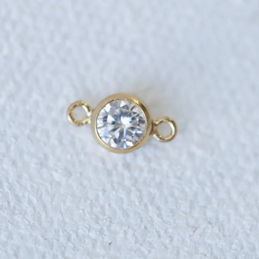 CZ Bezel 4mm - Gold Filled Connector