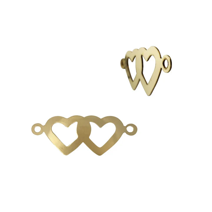 Double Heart - Gold Filled Connector