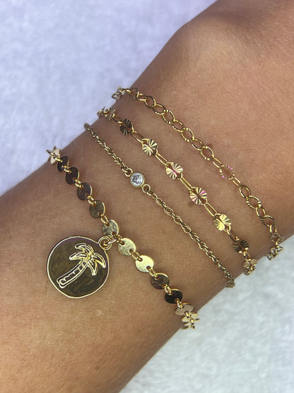 Circle Palm - Gold Filled Charm